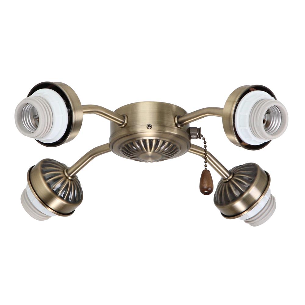 Emerson F440AB 4-Light Arm LED Ceiling Fan Fitter in Antique Brass